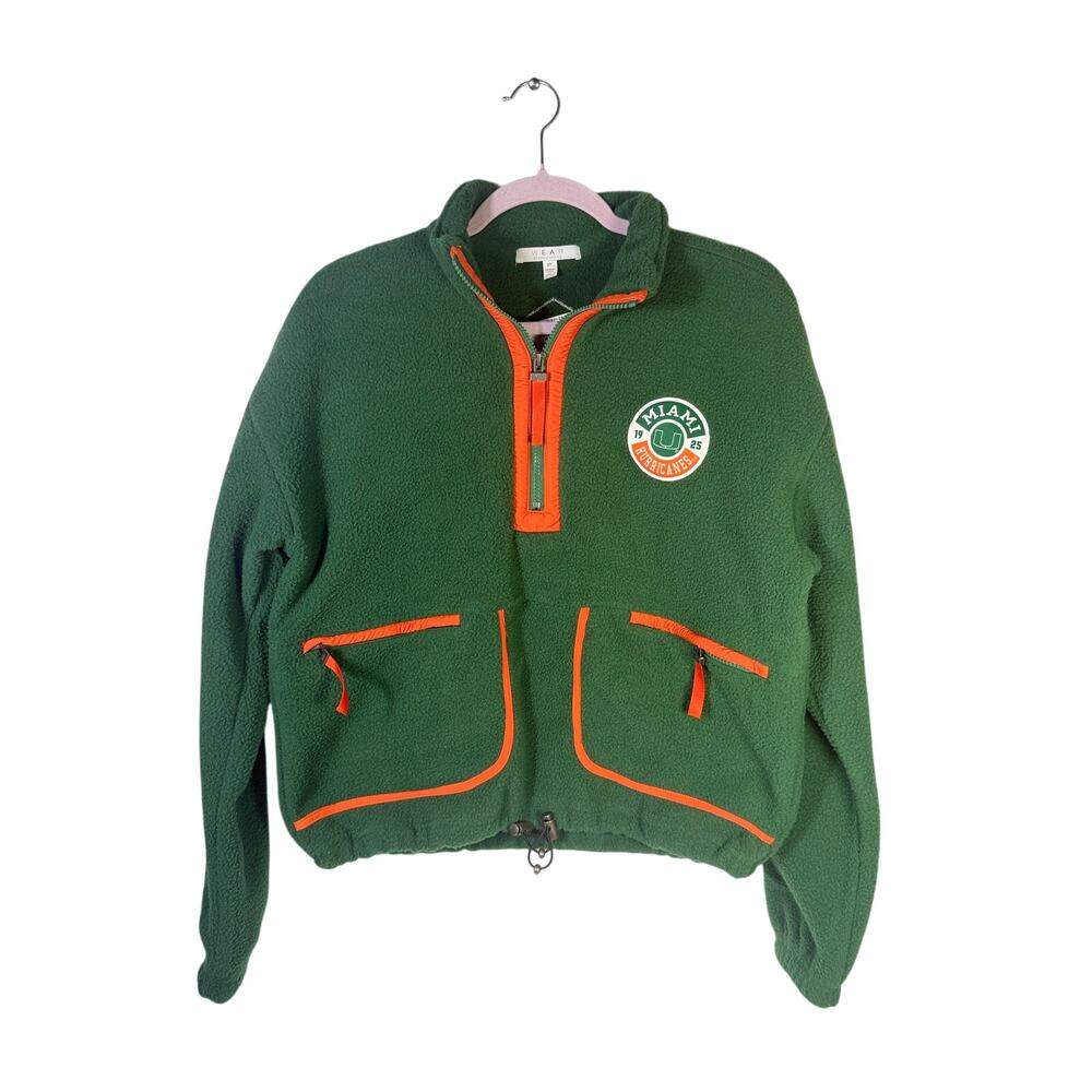 WEAR by Erin Andrews Women’s Miami Hurricanes Quarter-Zip Fleece Green Size S